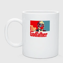 Кружка керамическая Godfather logo, цвет: белый