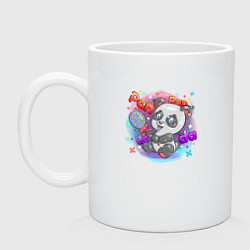 Кружка керамическая Милая Панда Cute panda, цвет: белый