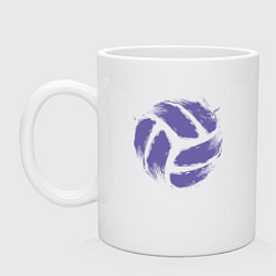 Кружка керамическая Мяч - Волейбол, цвет: белый