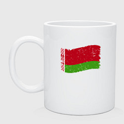 Кружка керамическая Флаг - Беларусь, цвет: белый