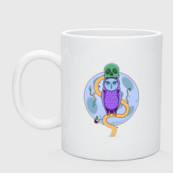 Кружка керамическая Colorful Owl, цвет: белый