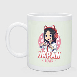 Кружка керамическая Japan lover anime girl, цвет: фосфор