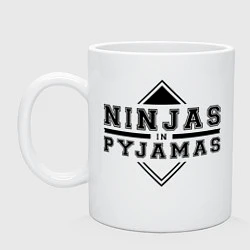 Кружка керамическая Ninjas In Pyjamas, цвет: белый