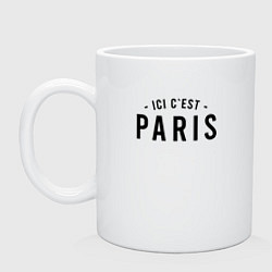 Кружка керамическая ICI C EST PARIS, цвет: белый