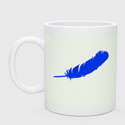 Кружка керамическая Blue Origin logo перо, цвет: фосфор