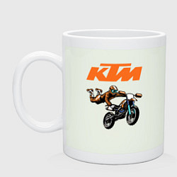 Кружка керамическая KTM МОТОКРОСС Z, цвет: фосфор