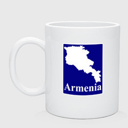 Кружка керамическая Армения Armenia, цвет: белый