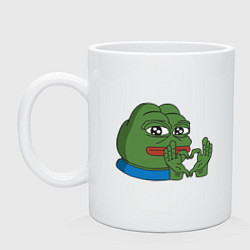 Кружка керамическая Pepe, pepe love, пепе лове, цвет: белый