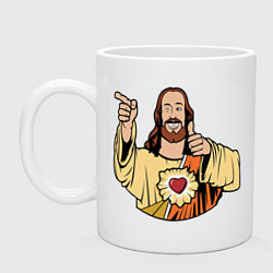 Кружка керамическая Dogma - smile Jesus like, цвет: белый
