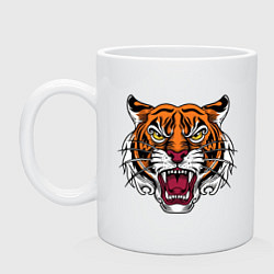 Кружка керамическая Style - Tiger, цвет: белый