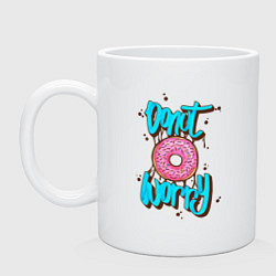 Кружка керамическая Donut Worry, цвет: белый