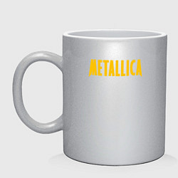 Кружка керамическая Новая надпись Металлики, цвет: серебряный