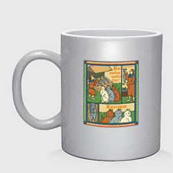Кружка керамическая Рыбов продаёте Красивое мем в средневековом стиле, цвет: серебряный