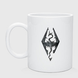 Кружка керамическая СКАЙРИМ ЛОГО SKYRIM LOGO, цвет: белый