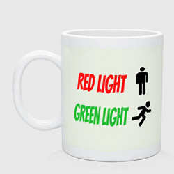 Кружка керамическая Red, Green Light, цвет: фосфор