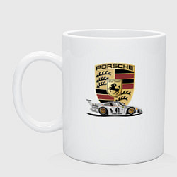 Кружка керамическая Porsche Motorsport, цвет: белый