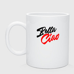 Кружка керамическая БУМАЖНЫЙ ДОМ BELLA CIAO!, цвет: белый