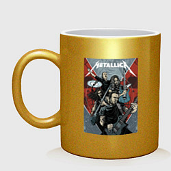 Кружка керамическая Metallica - cool dudes!, цвет: золотой