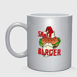 Кружка керамическая Santa Burger, цвет: серебряный