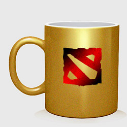 Кружка керамическая ЧЁРНО КРАСНОЕ ЛОГО ДОТА 2 DOTA 2 LOGO, цвет: золотой
