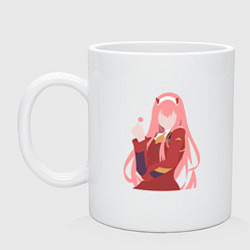 Кружка керамическая Zero Two 03 Darling, цвет: белый