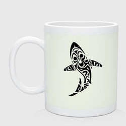 Кружка керамическая Sharks tattoo, цвет: фосфор
