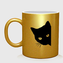 Кружка керамическая Всё тот же чёрный котяра!, цвет: золотой