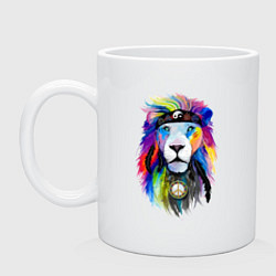 Кружка керамическая Color lion! Neon!, цвет: белый