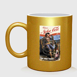 Кружка керамическая Nuka Cola - raid your first!, цвет: золотой