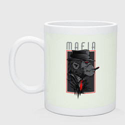 Кружка керамическая Обезьяна мафиози, цвет: фосфор