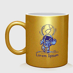 Кружка керамическая Lorem Ipsum Space, цвет: золотой