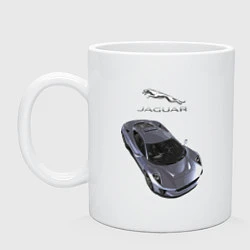 Кружка керамическая Jaguar Motorsport, цвет: белый