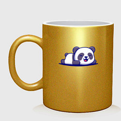 Кружка керамическая Милашка панда Cutie panda, цвет: золотой