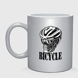 Кружка керамическая Bicycle Skull, цвет: серебряный