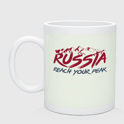 Кружка керамическая Россия - Будь на вершине, цвет: фосфор