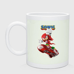 Кружка керамическая Knuckles Echidna Sonic Video game Ехидна Наклз Вид, цвет: фосфор