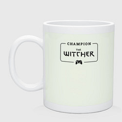 Кружка керамическая The Witcher Gaming Champion: рамка с лого и джойст, цвет: фосфор