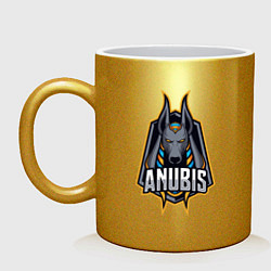 Кружка керамическая God Anubis, цвет: золотой