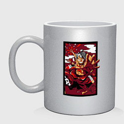 Кружка керамическая ЛУФФИ 5 ЙОНКО ONE PIECE, цвет: серебряный