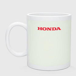 Кружка керамическая HONDA ХОНДА LOGO спина, цвет: фосфор