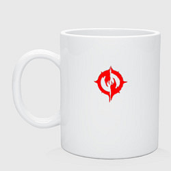 Кружка керамическая Chaoseum Logo Emblem спина, цвет: белый