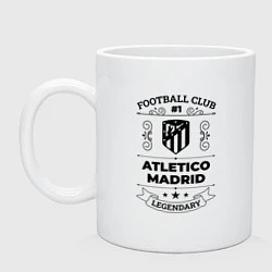 Кружка керамическая Atletico Madrid: Football Club Number 1 Legendary, цвет: белый