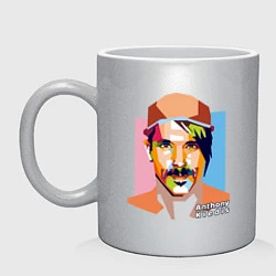Кружка керамическая Anthony Kiedis, цвет: серебряный