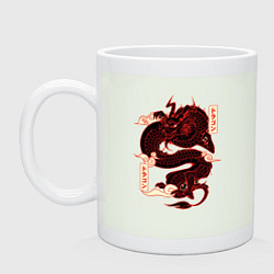Кружка керамическая Японский красный Дракон JAPAN Dragon, цвет: фосфор