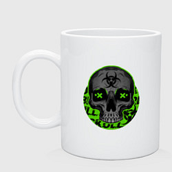 Кружка керамическая SKULL TOXIC, цвет: белый