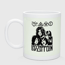 Кружка керамическая Led Zeppelin Black, цвет: фосфор