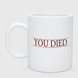 Кружка керамическая Dark Souls - You Died, цвет: белый