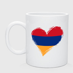 Кружка керамическая Сердце - Армения, цвет: белый