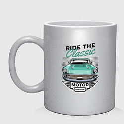 Кружка керамическая Ride the classic, цвет: серебряный