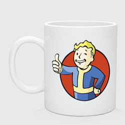 Кружка керамическая Vault boy like, цвет: белый